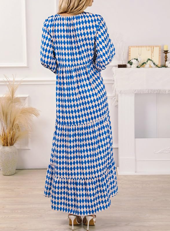 50% Rabatt | Lieke™ - Damen Puffärmel Geometrische Bohème Maxikleider [Letzter Tag Rabatt]