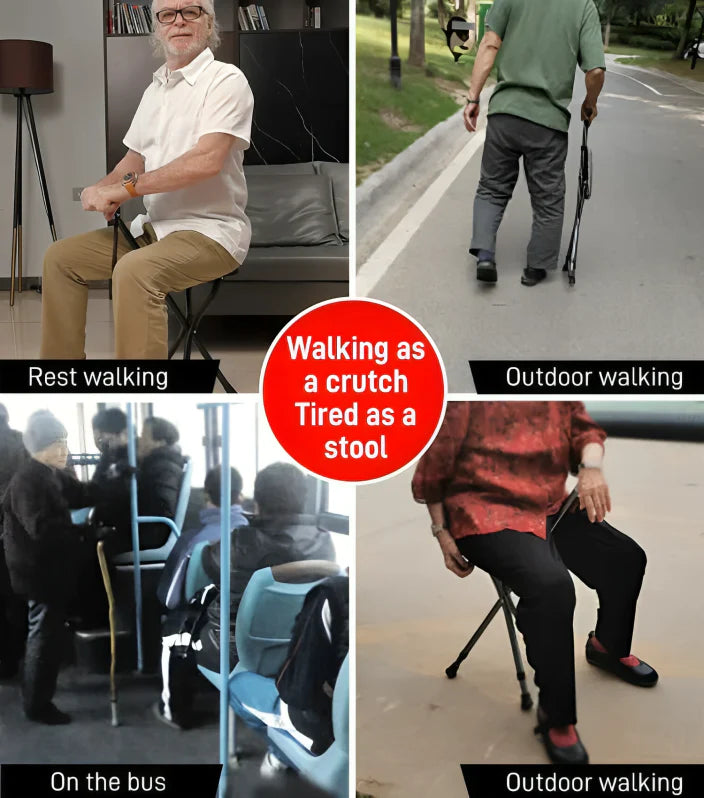 CrutchSeat™ – 2-in-1 Gehstock und faltbarer Sitz | 50% Rabatt
