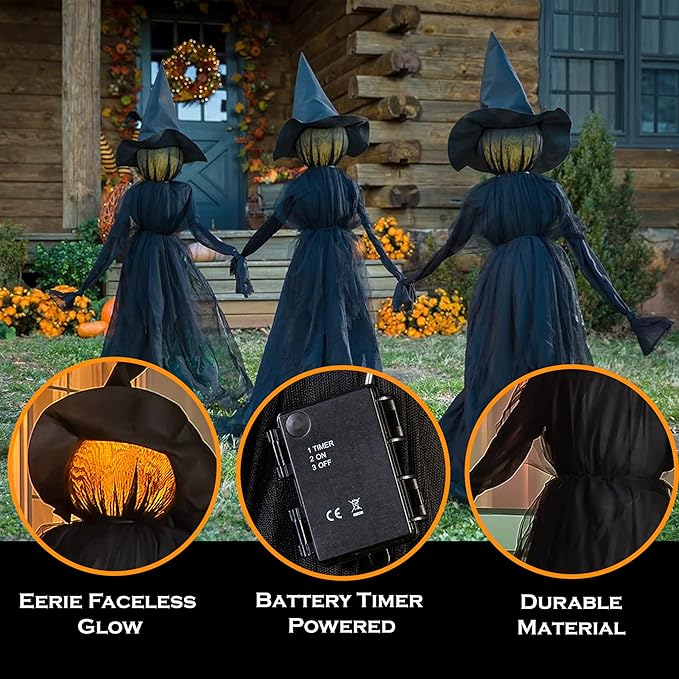 Halloween Hexengarten-Stecker – Wasserdekor für den Außenbereich