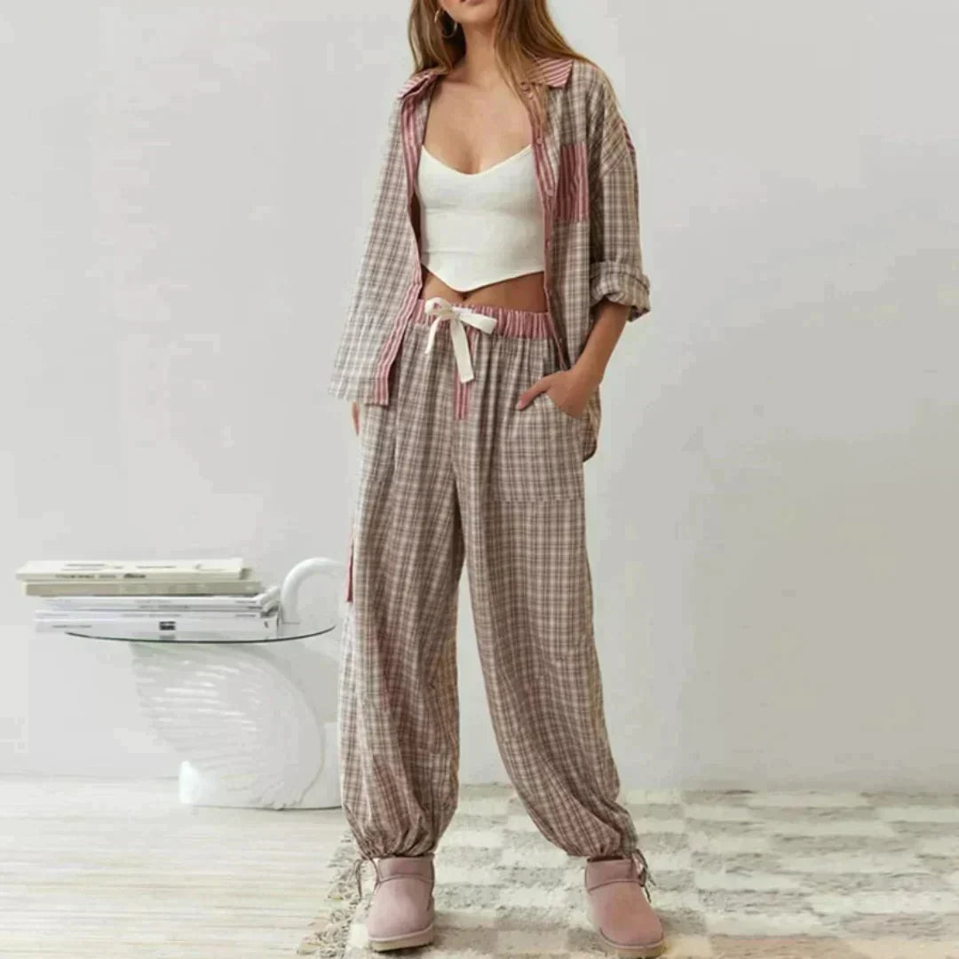 Olivia™ – Zweiteiliges Pyjama-Set für gemütliche Nächte [50 % Rabatt]
