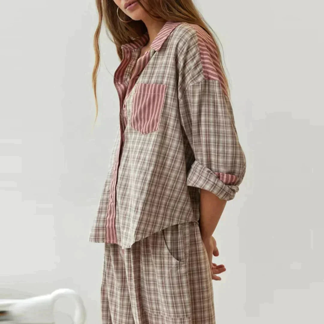 Olivia™ – Zweiteiliges Pyjama-Set für gemütliche Nächte [50 % Rabatt]