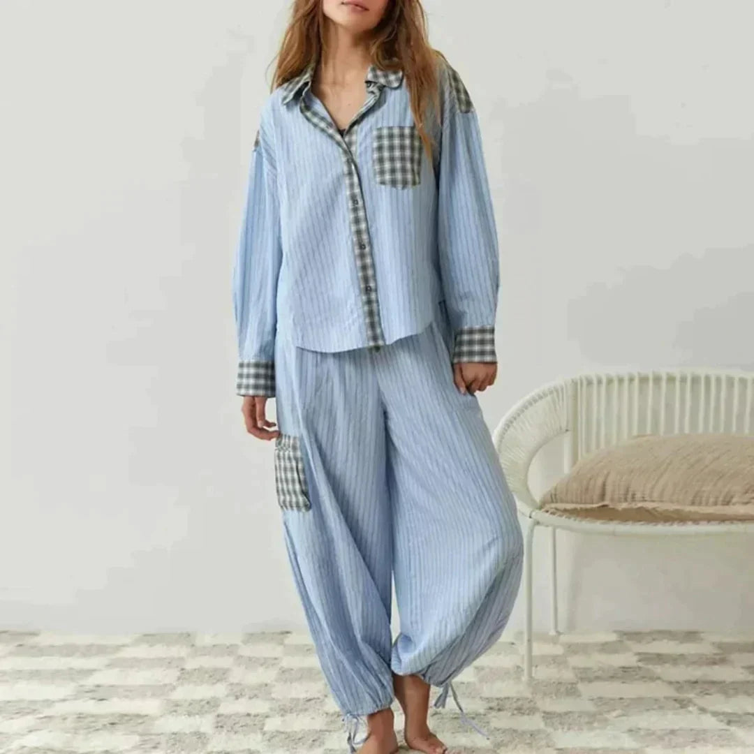 Olivia™ – Zweiteiliges Pyjama-Set für gemütliche Nächte [50 % Rabatt]