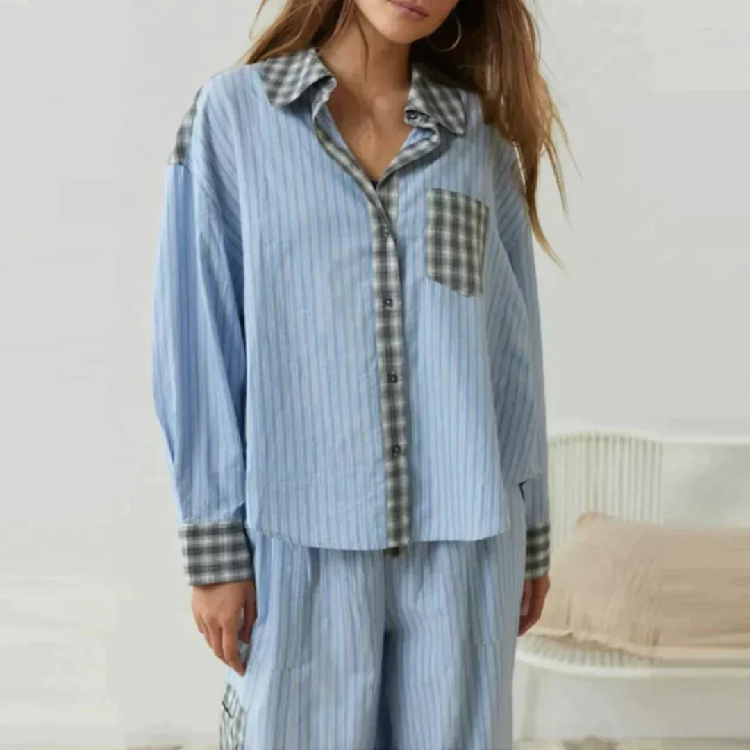 Olivia™ – Zweiteiliges Pyjama-Set für gemütliche Nächte [50 % Rabatt]