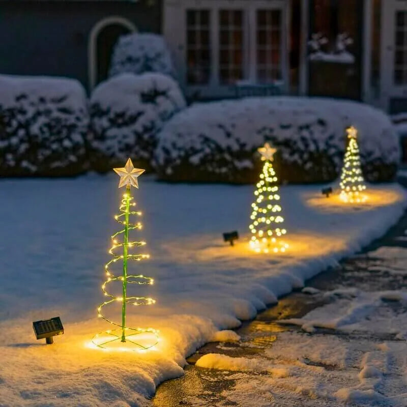 Solar LED Weihnachtsbaum mit 3 Leuchtmodi für Garten & Terrasse