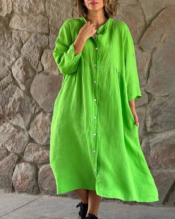 50% Rabatt | Amira™ - Lockeres Hemdkleid aus Baumwolle und Leinen