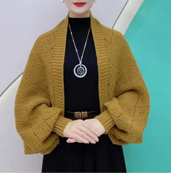 Hannah™ – Strickjacke mit stilvollem, warmem und elegantem Schal-Kragen [50% Rabatt]