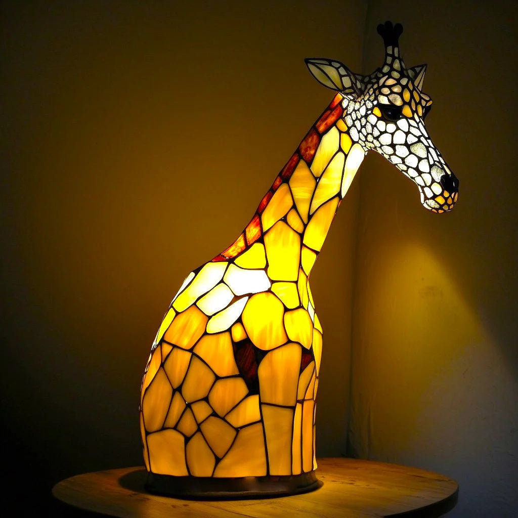 AvaArt Glasblock Tierlampe – Künstlerische LED Tischlampe mit Tiermotiv