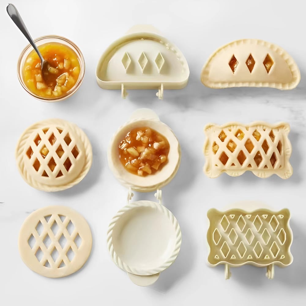 Set saisonaler Hand Pie Formen – Klappbare Kunststoffformen für einfaches Backen