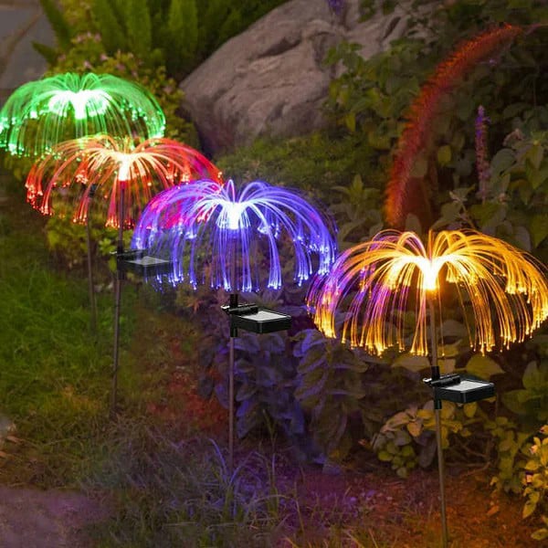 SolarGlow™ – Quallen-Design mit Glasfasern, warmweiß & 7-Farben, wasserdicht [50% Rabatt]