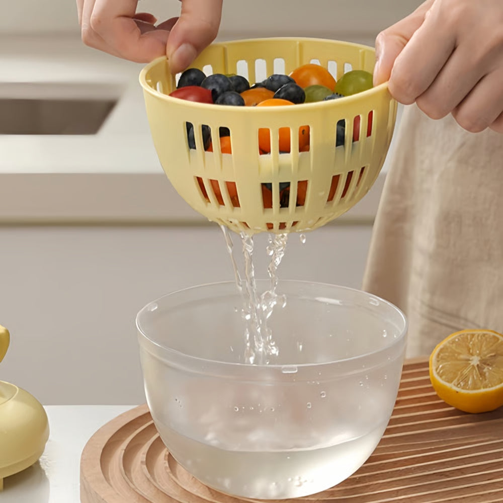 SpinFresh™ – Manueller Obst- und Gemüseschleuder-Trockner mit abnehmbarem Behälter [50% Rabatt]