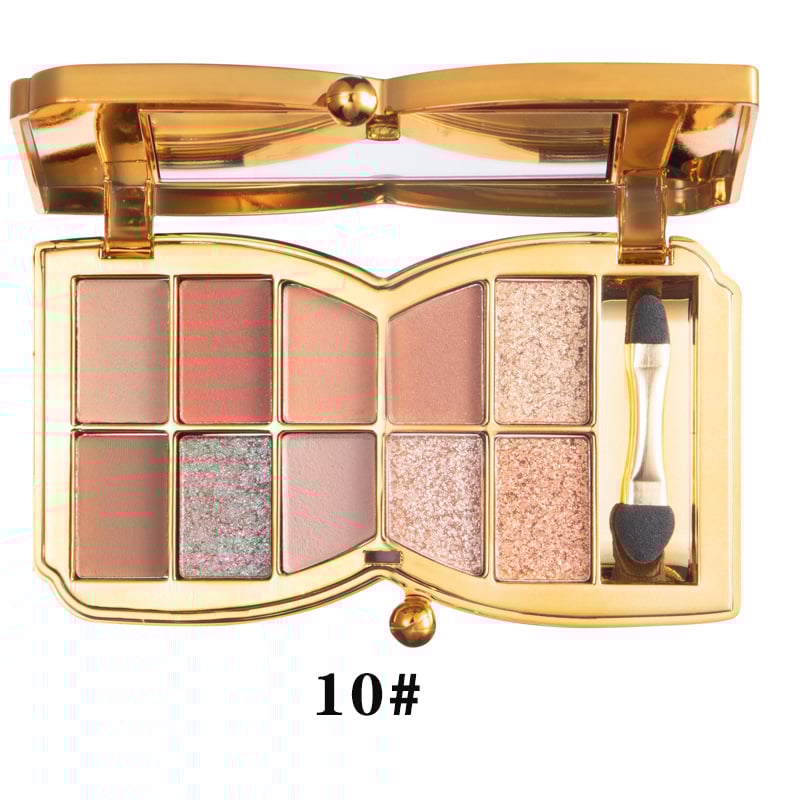 ShimmerGlam Pro Palette – 10 Farben, Langanhaltend, Hochpigmentiert, Glitzer, Make-up