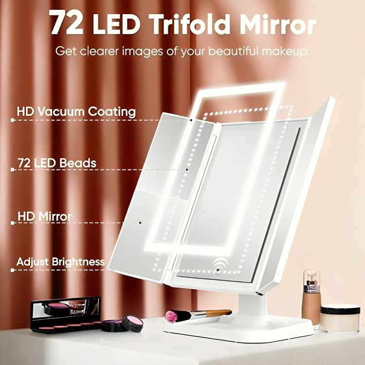 50% Rabatt | LedPanel™ - Aufklappbarer LED-Spiegel mit 3 Feldern für präzises Make-up