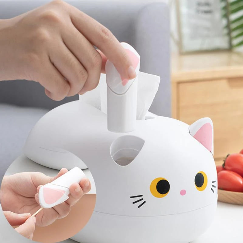 Elegatto™ – Niedliche Katzen-Tissue-Box mit Zahnstocherhalter & viel Stauraum [50 % Rabatt]