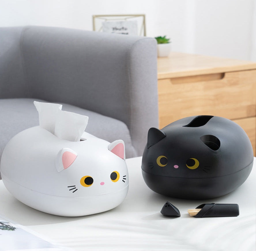 Elegatto™ – Niedliche Katzen-Tissue-Box mit Zahnstocherhalter & viel Stauraum [50 % Rabatt]