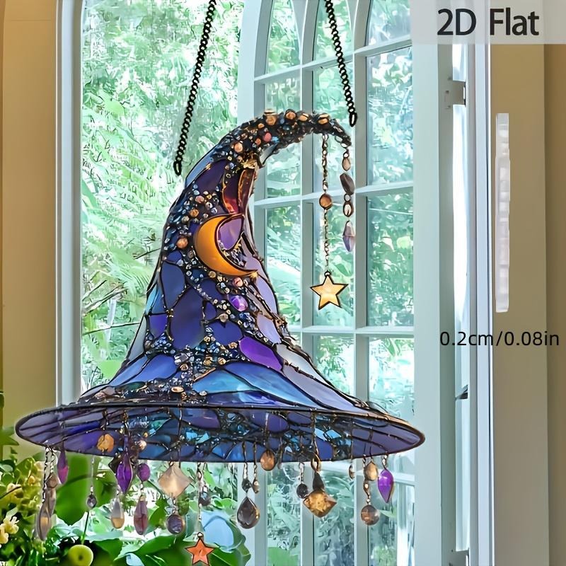 2D-Hexenhut-Hängeornament – Verspielte Magie & kosmische Eleganz