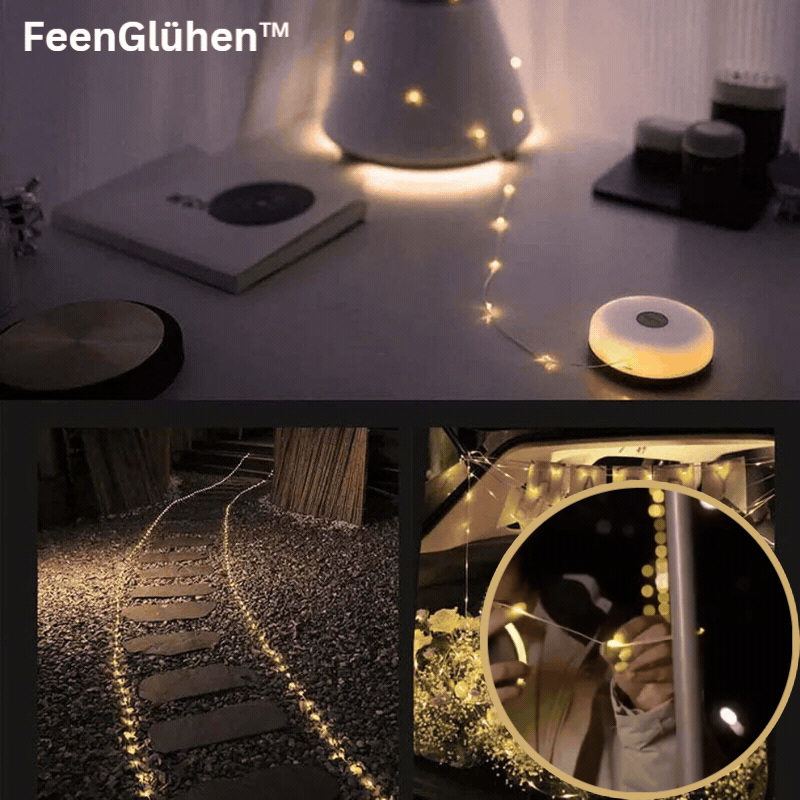 Outdoor LED Lichterkette fürs Camping – Wasserdicht & Akku-betrieben