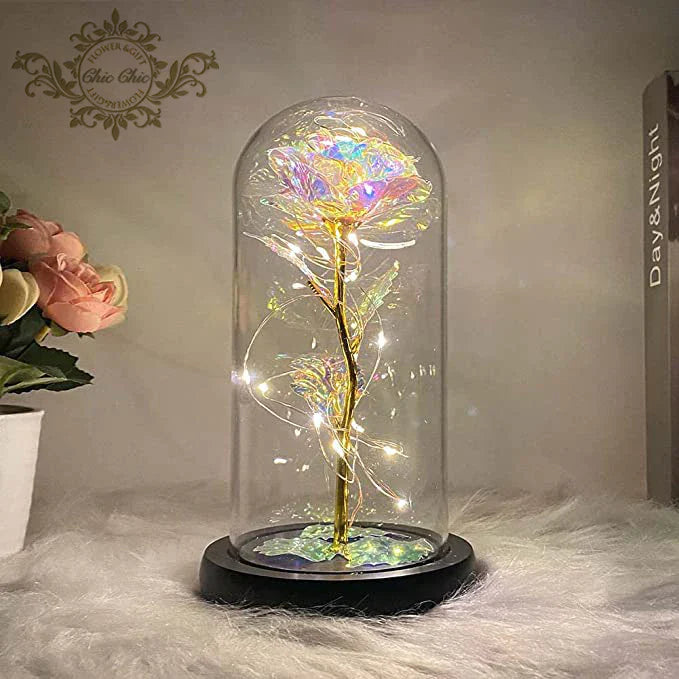 EternaLuxe™ – LED Enchanted Preserved Rose mit Glasschirm | 50% Rabatt