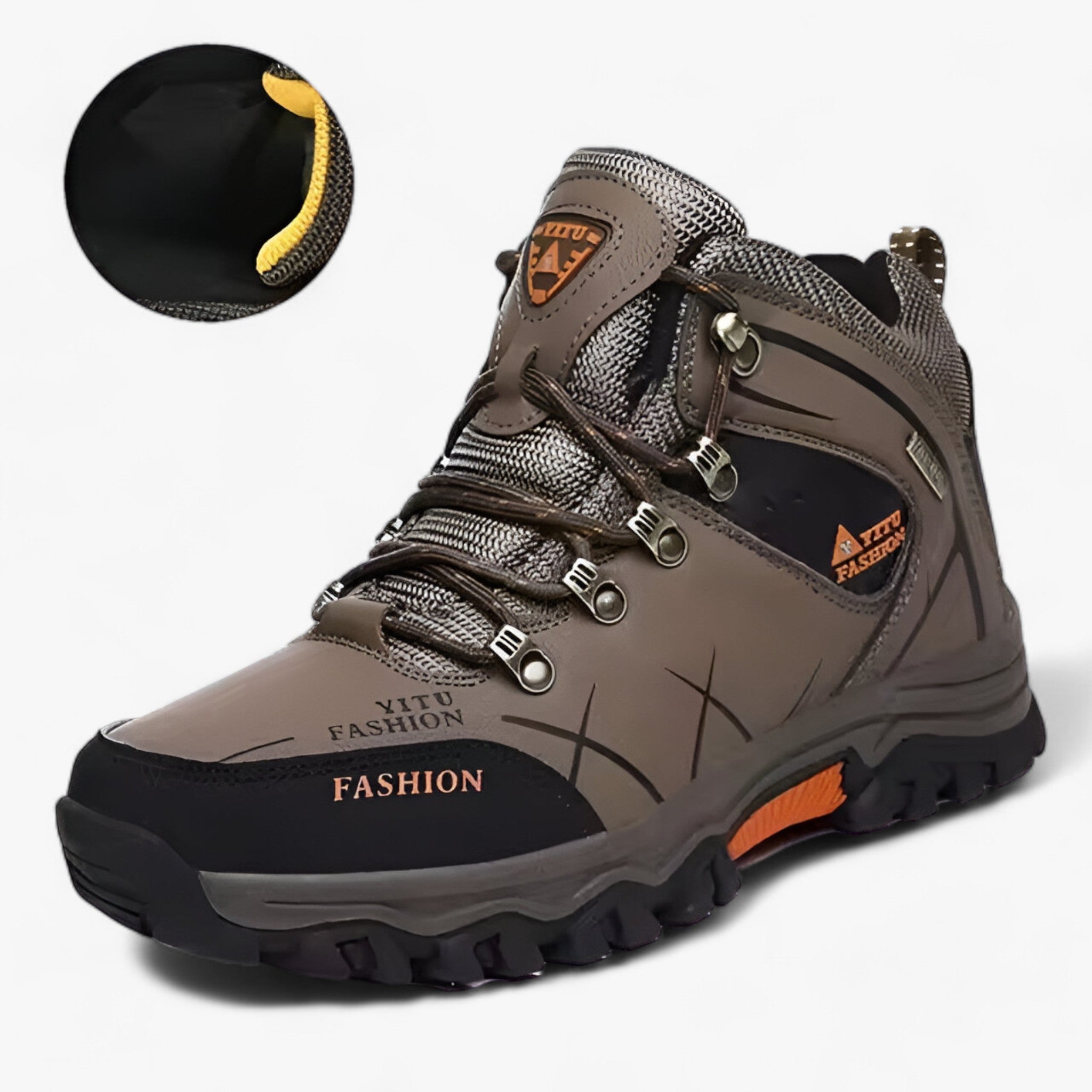 Wasserdichte Herren Leder Schneestiefel mit warmem Futter & rutschfester Sohle