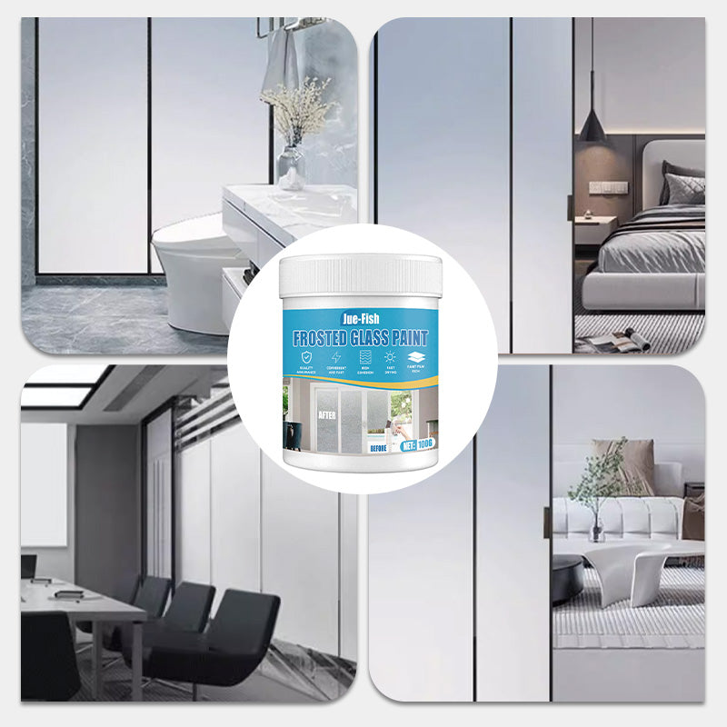 PrivatGlas Milchglasfarbe – Wasserfeste, halbtransparente Sichtschutzfarbe für Fenster und Dusche, einfach aufzutragen