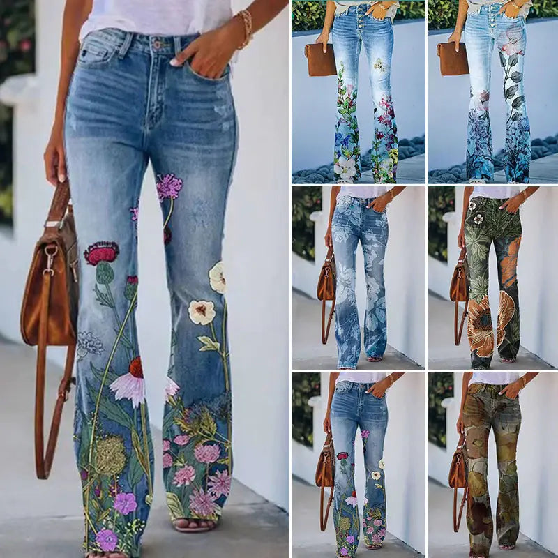 Flowera™ Modische Hose mit Blumenmuster | 50% RABATT
