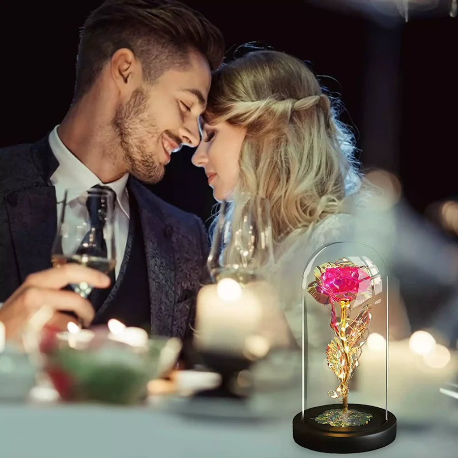 EternaLuxe™ – LED Enchanted Preserved Rose mit Glasschirm | 50% Rabatt