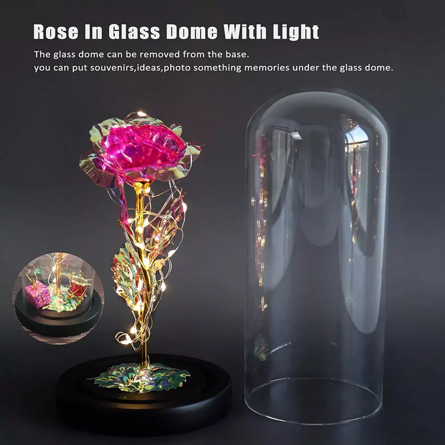 EternaLuxe™ – LED Enchanted Preserved Rose mit Glasschirm | 50% Rabatt