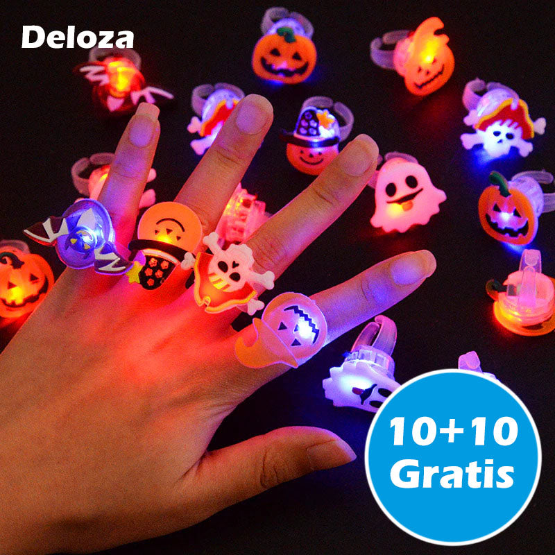 10 + 10 Gratis | SpookyRings™ LED-Halloween-Ringe
