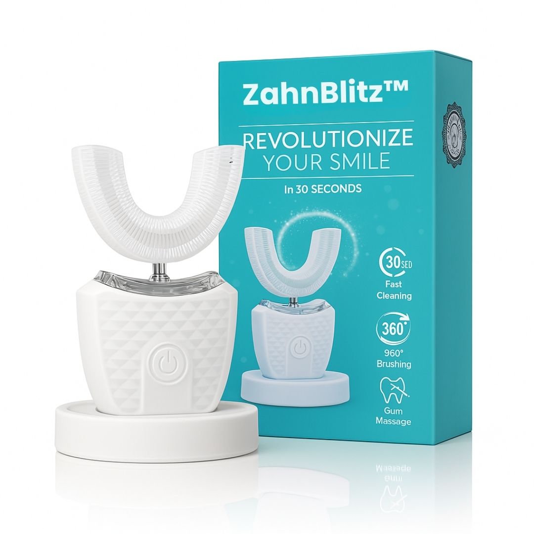 ZahnBlitz 360° Zahnbürste – Automatische, wasserdichte Silikon-Zahnbürste mit UV-Licht und wiederaufladbarem Design
